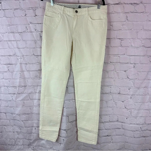 brooks brothers red fleece creamy white corduroy pants sz 6 preppy minimalist - Picture 1 of 7
